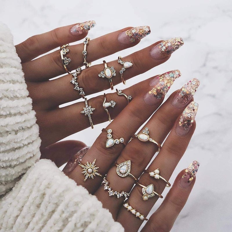 CSIYANJRY99 CSIYAN 6-16 PCS Knuckle Stacking Rings for Women,Boho Vintage Stackable Midi Finger Rings Set (M) - Image 2
